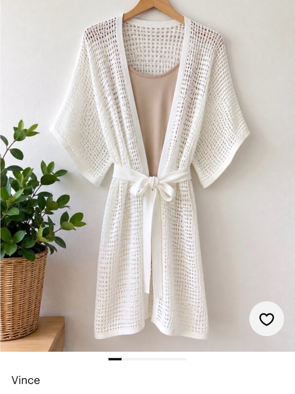 VINCE : White Crochet long oversized Cardigan Sweater NWT